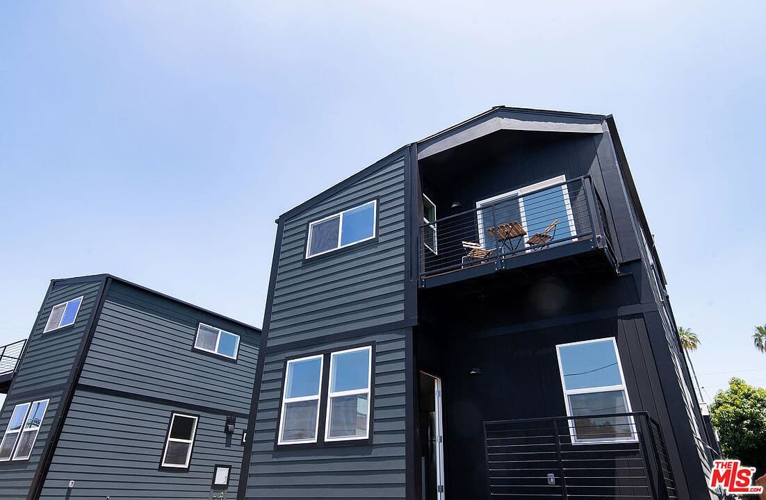 Dark exterior siding