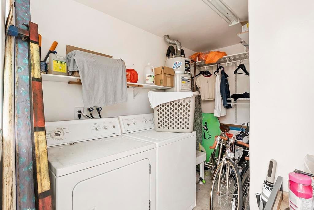 Cluttered Laundry Area