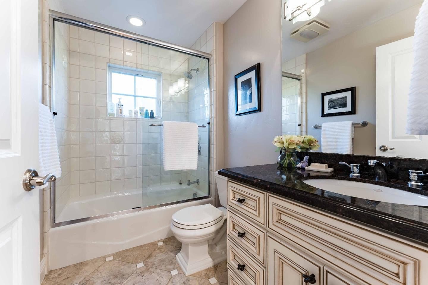 Outdated Bathroom Vanity and Tile