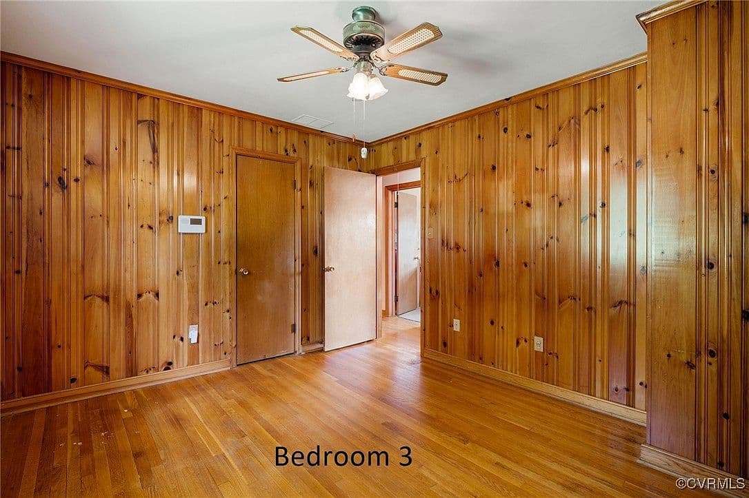 Wood Paneling in Bedroom 3