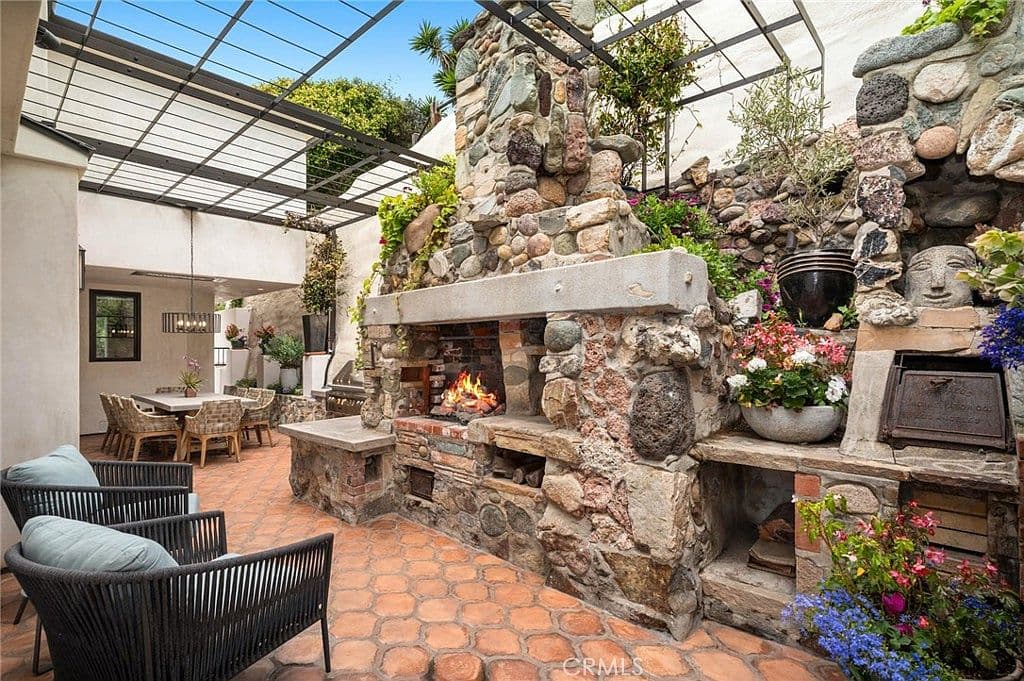 Rustic Outdoor Fireplace