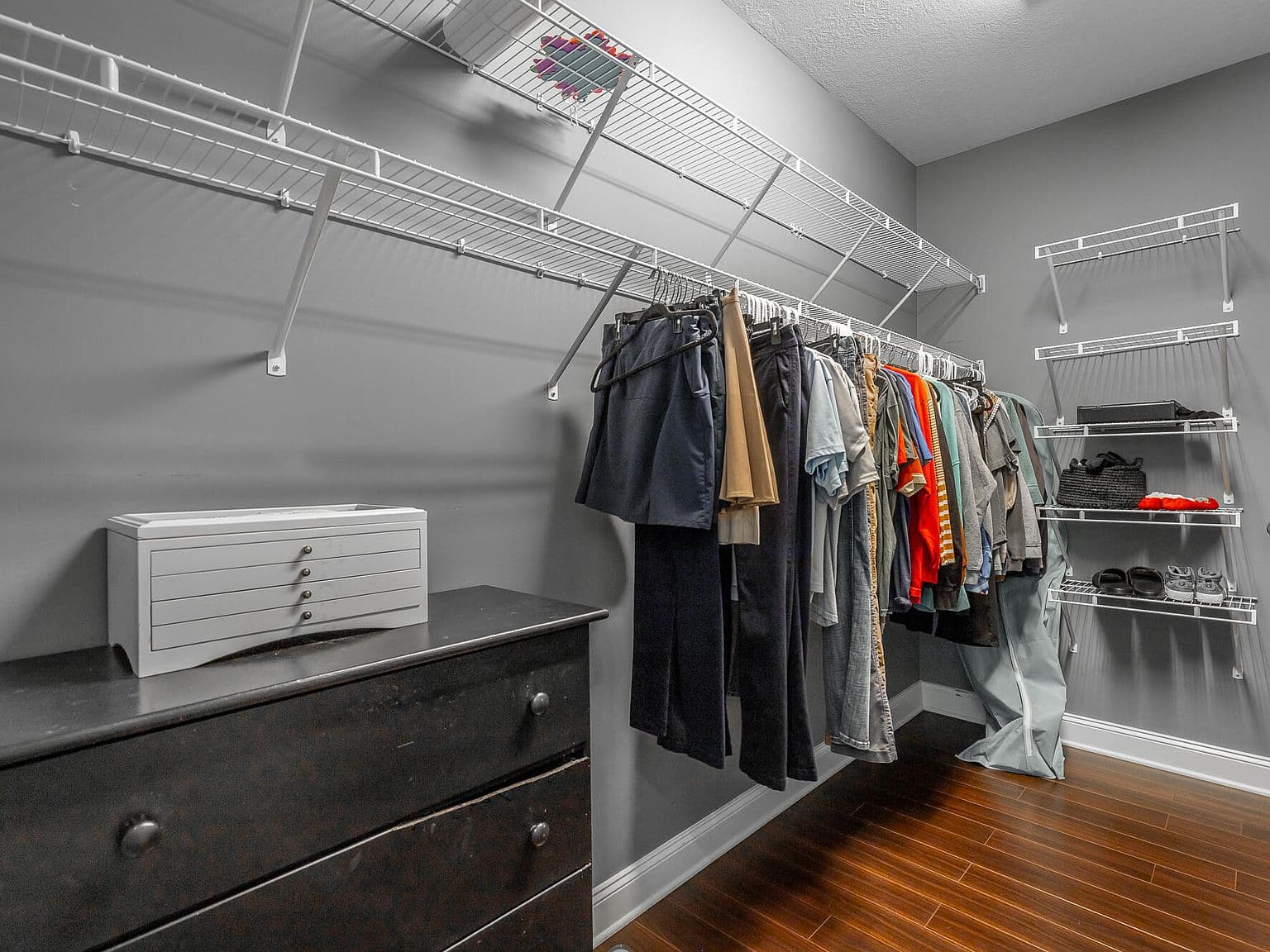 Wire Shelving in Closet