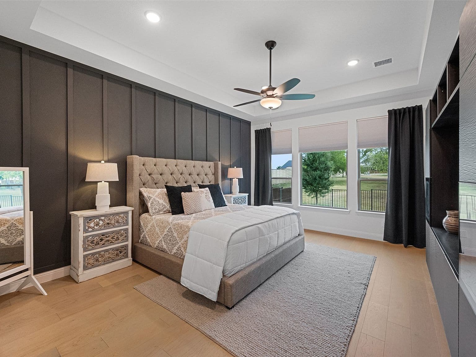 Dark Gray Bedroom Accent Wall