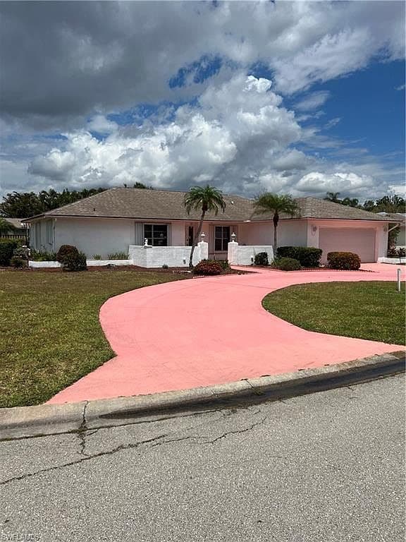 Pink Driveway and Exterior Paint