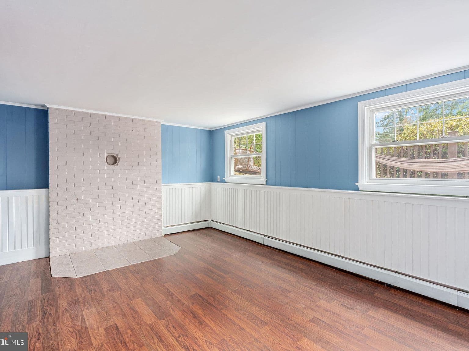 Painted Brick Fireplace