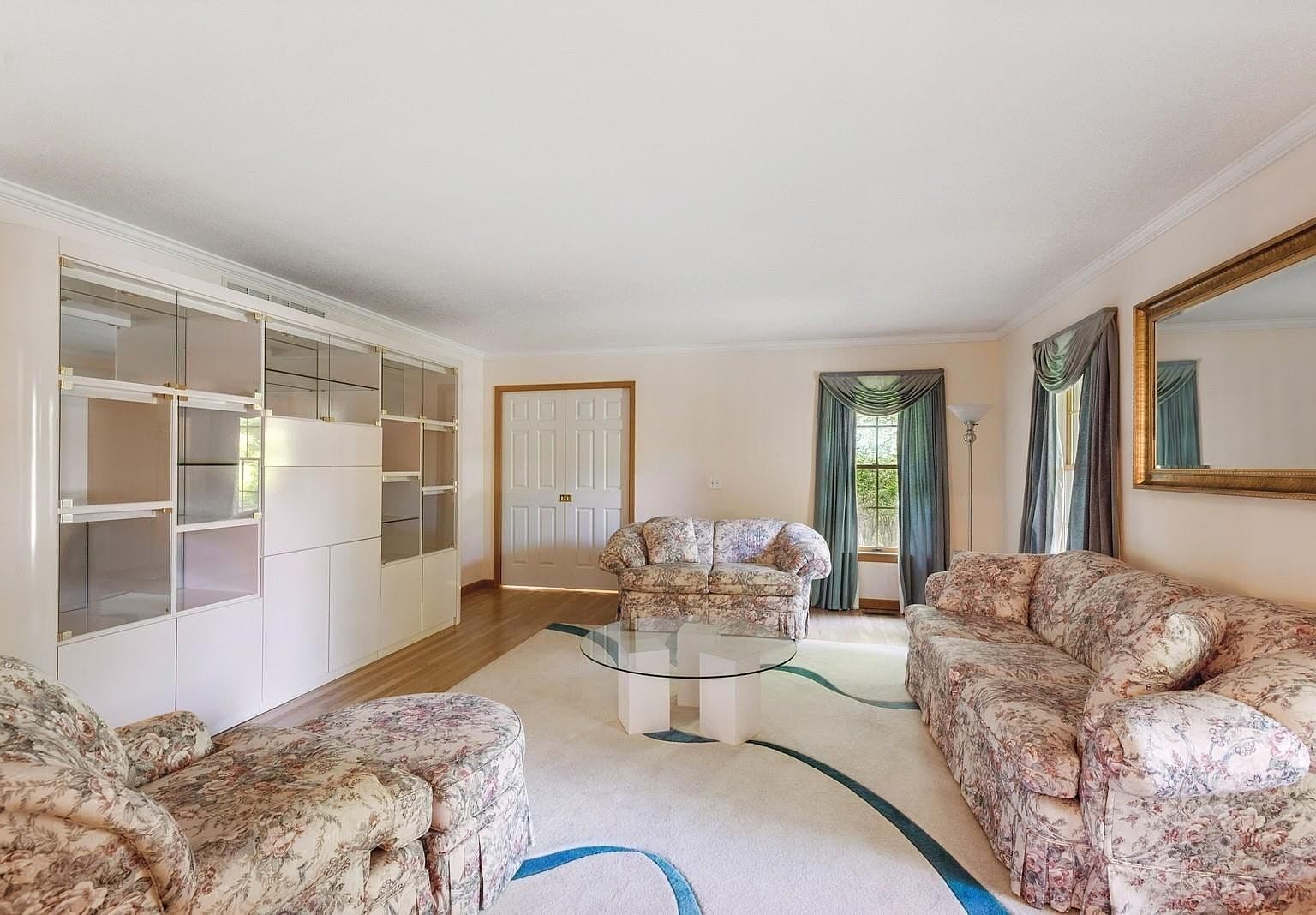 Outdated Living Room Furniture and Built-ins