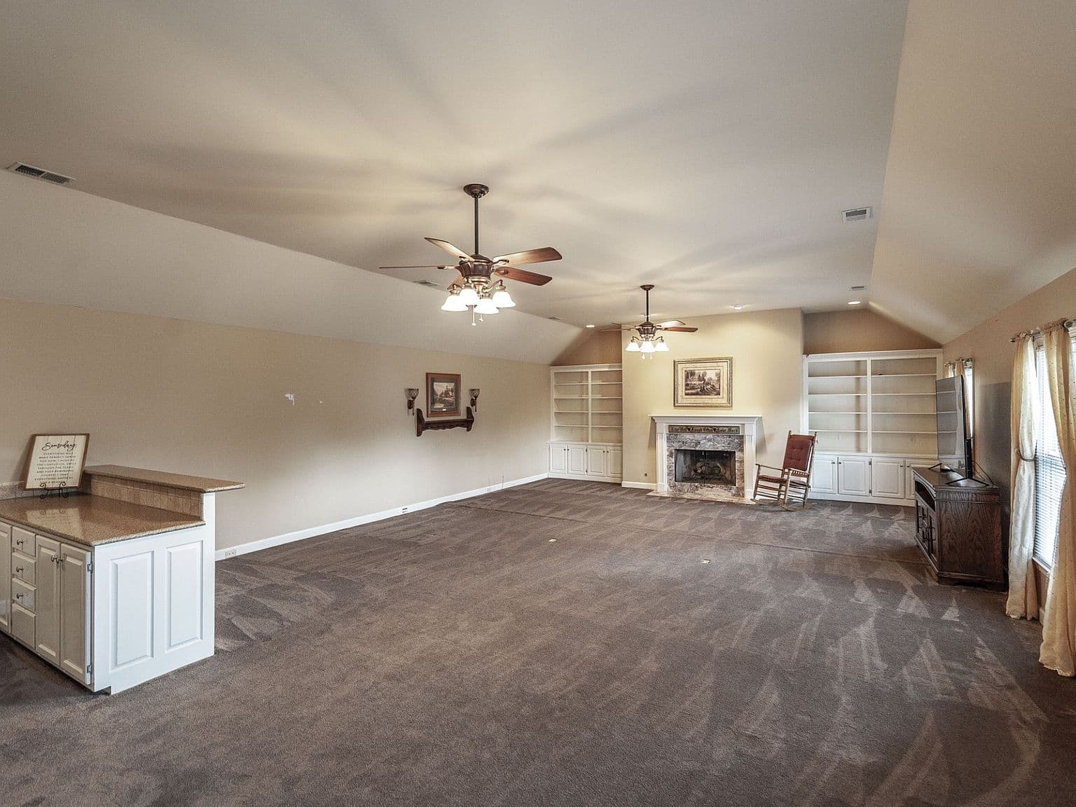 Worn Carpet in Bonus Room