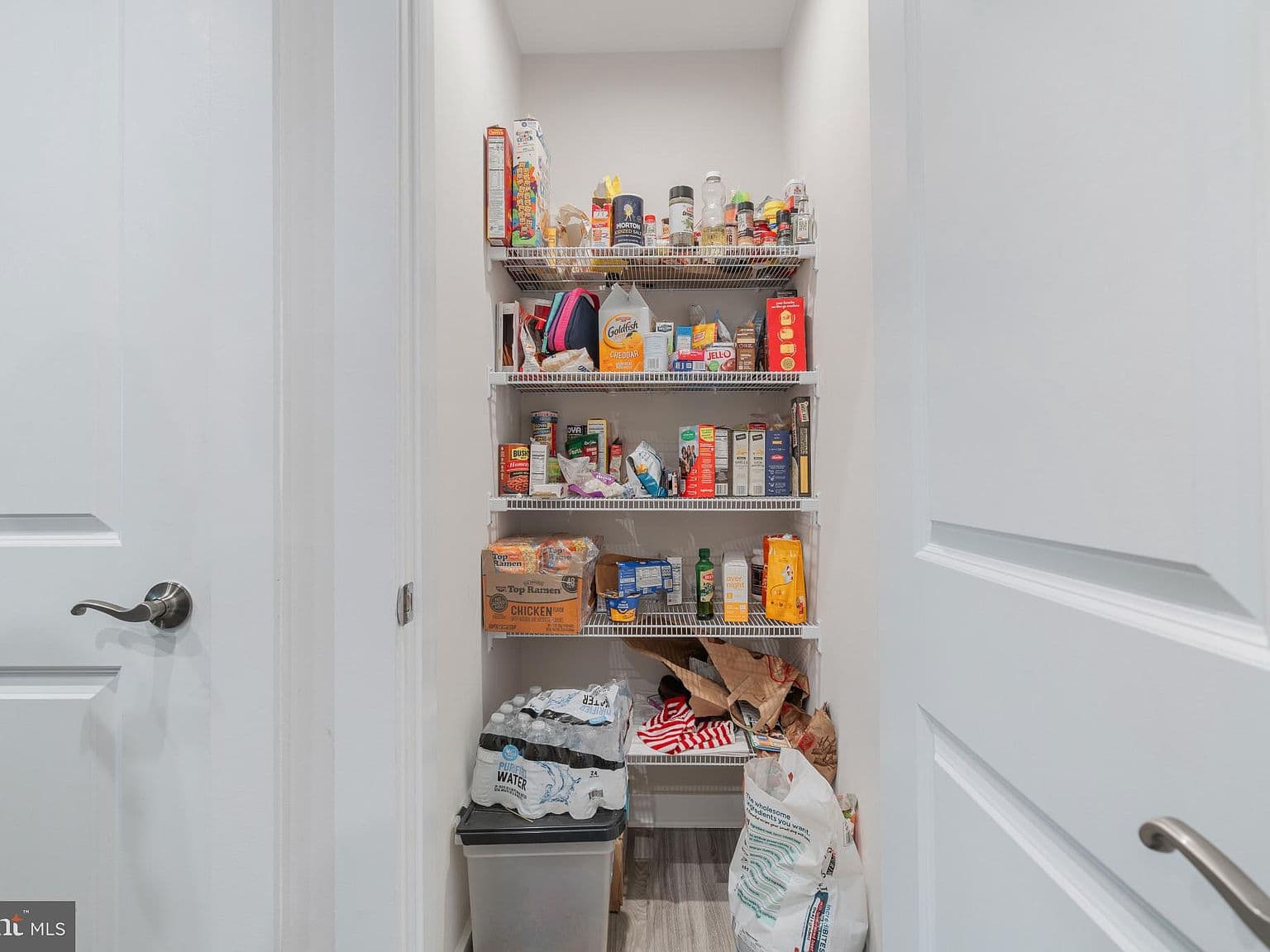 Wire Shelving in Pantry